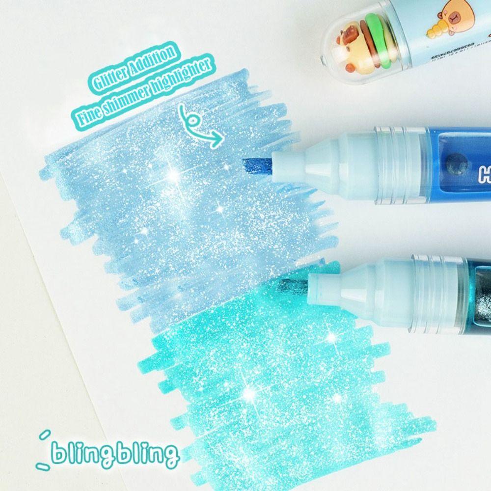 Large Capacity Capibara Highlighter Pen DIY Painting Color Pen Key Points Marker Pen  Boys Girls
