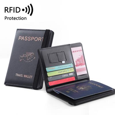 Donna Uomo RFID Vintage Business Passaporto Cover Porta carte d'identità multifunzione Custodia a portafoglio in pelle PU Accessori da viaggio