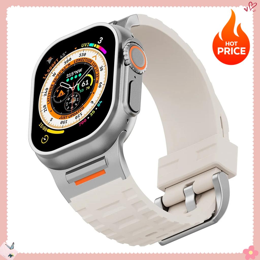 HOT Sport Band for Apple Watch Ultra 3/2 49mm S11 10 9 8 7 46mm 45mm Soft Silicone Bracelet for iWatch6 5 4 Se 44mm Correa Strap