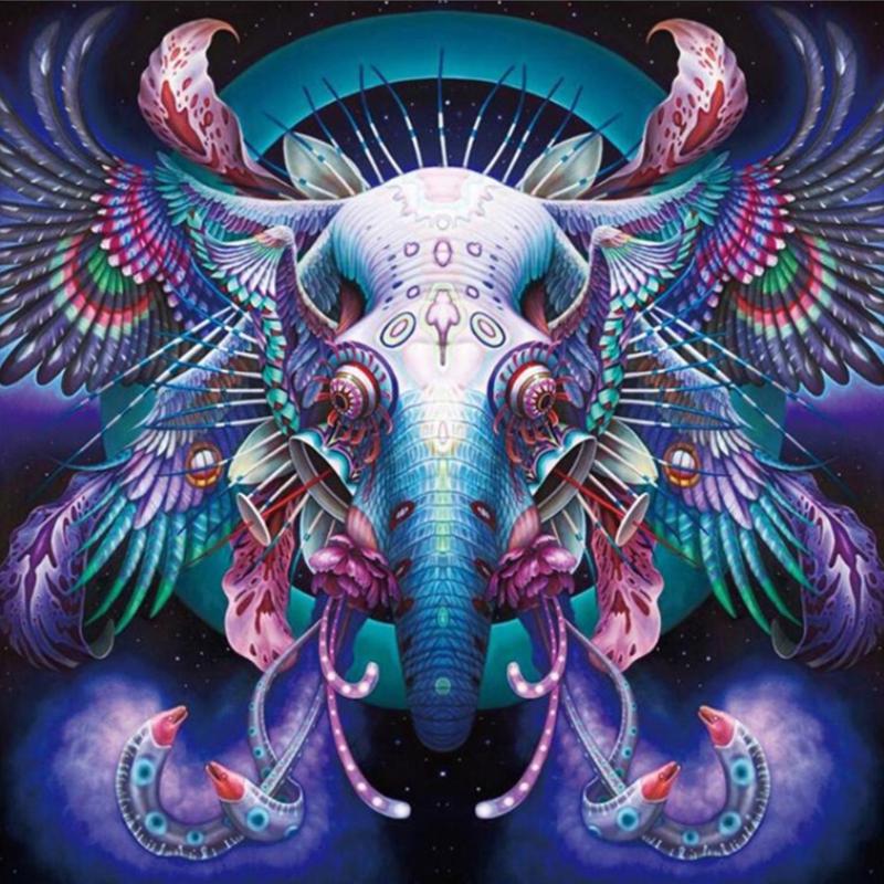 5D DIY Diamond Painting Full Round Drill Elephant Embroidery Cross ...