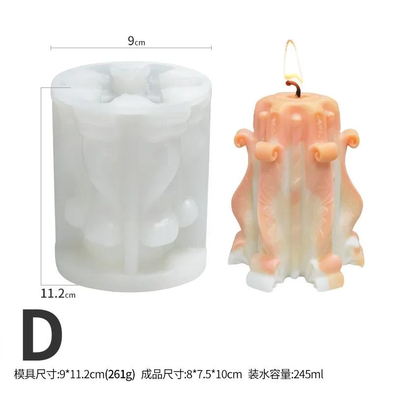 Nuevo Molde de Silicona Tallado Creativo para Velas para Velas de Aromaterapia DIY, Adornos de Yeso, Jabón, Molde de Resina Epoxi, Fabricación de Artesanías