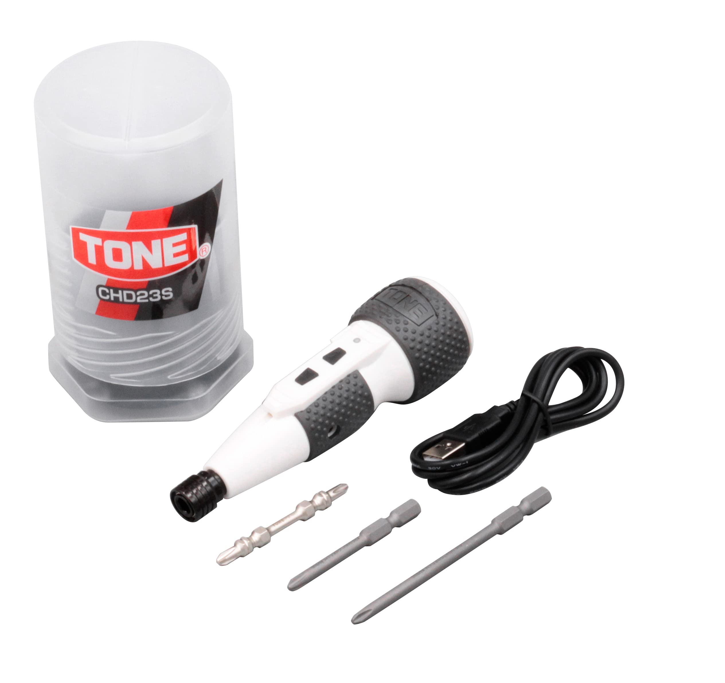 

Tone CHD23S Electric Screwdriver Phillips Bit White Set, 2.5Nm, 4-Piece Set, білий