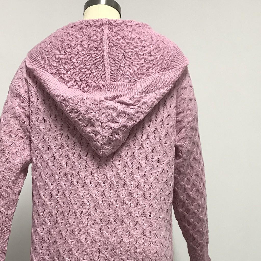 Winter Warm New Fashion Women Long Knitted Sweater Hooded Cardigan Coat