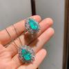 Jewelry Supply Jewelry Set Simulation Paraiba Neon Green Pendant 8 * 14 Ring 8 * 14