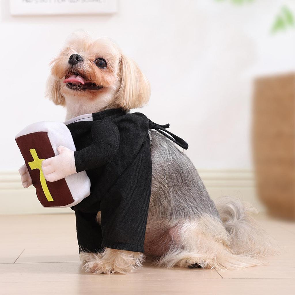 Funny Dog Outfit Pet Minister Clothes Pet Apparel Cute Dress Up For Christmas Events Themed Birthdays Holiday Halloween Parties