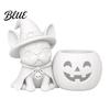 Cute Dog Halloween Gift French Bulldog Witch Statue 3D Printed Pumpkin Candle Holder Spooky PLA Ornament Figurine Tabletop Decor for Holiday