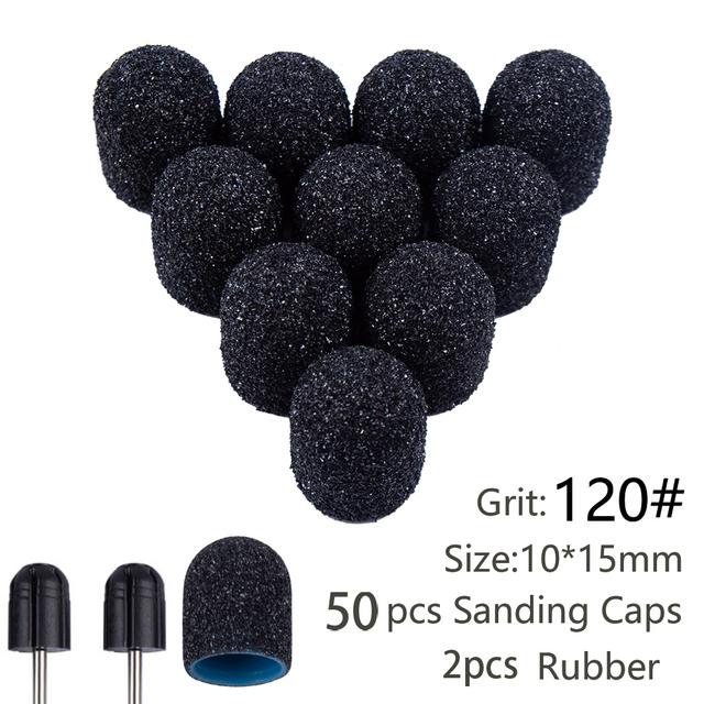 50pcs Pedicure Nail Sanding Caps For Heel Callus Removal Sand Bands Manicure Machine Drill Bits Accessories Grinding Head