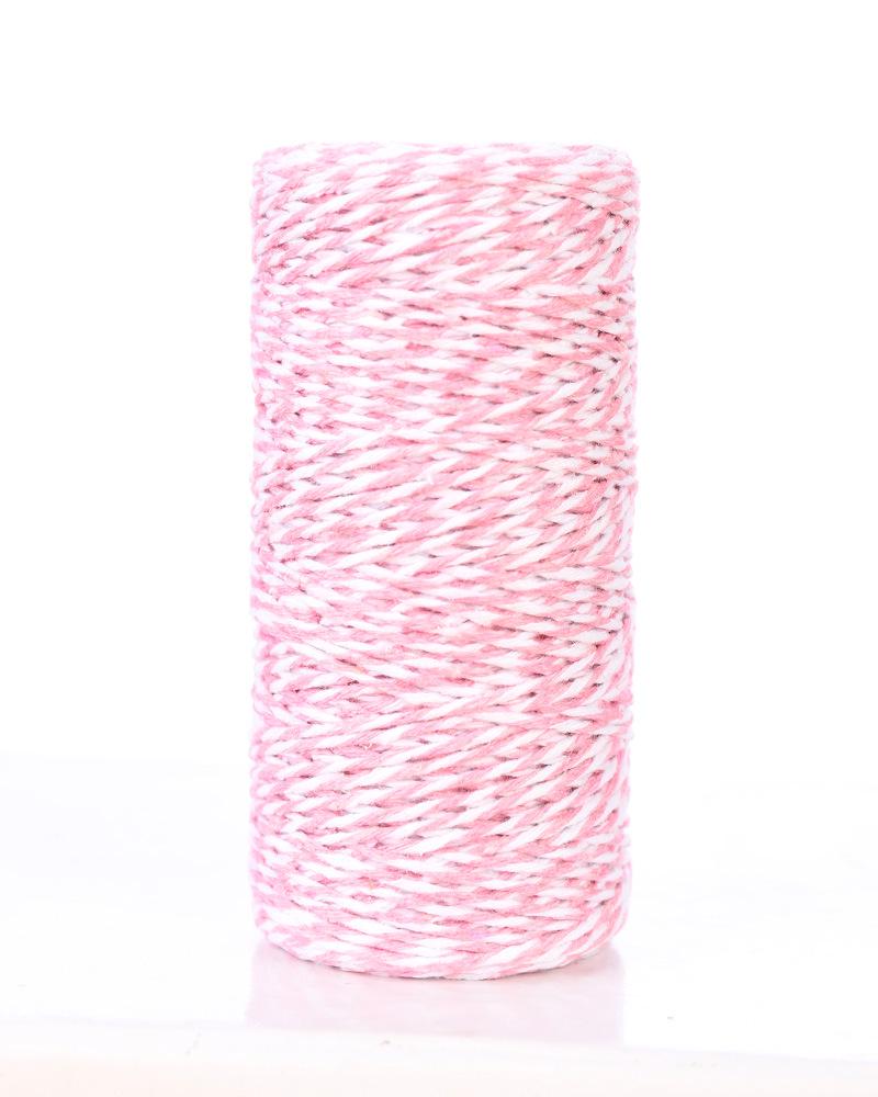 1,5mm Dvoubarevná bavlněná šňůra, DIY Ručně tkaný materiál na visačky - 100m role