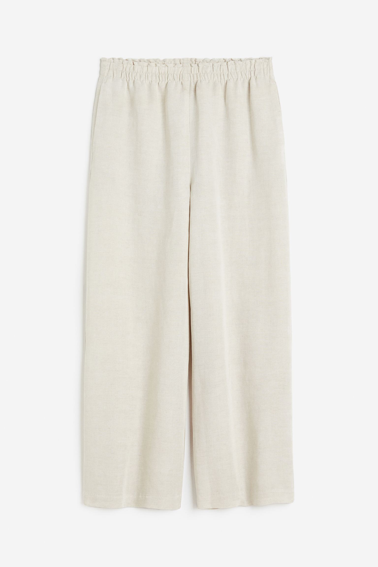 

Cropped linen-blend trousers