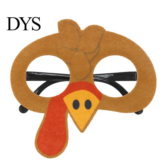 Cute Thanksgiving Gift for Parties Turkey Glasses, Funny Harvest Party Eyewear Kids Festive Orange Holiday Decorations Adults, Felt Pumpkin