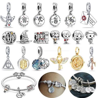 Miniso Copper Mickey Flower Fairy Charm Original Bead For Plata De Ley Copper Bracelet Diy Jewelry Trinket Gift
