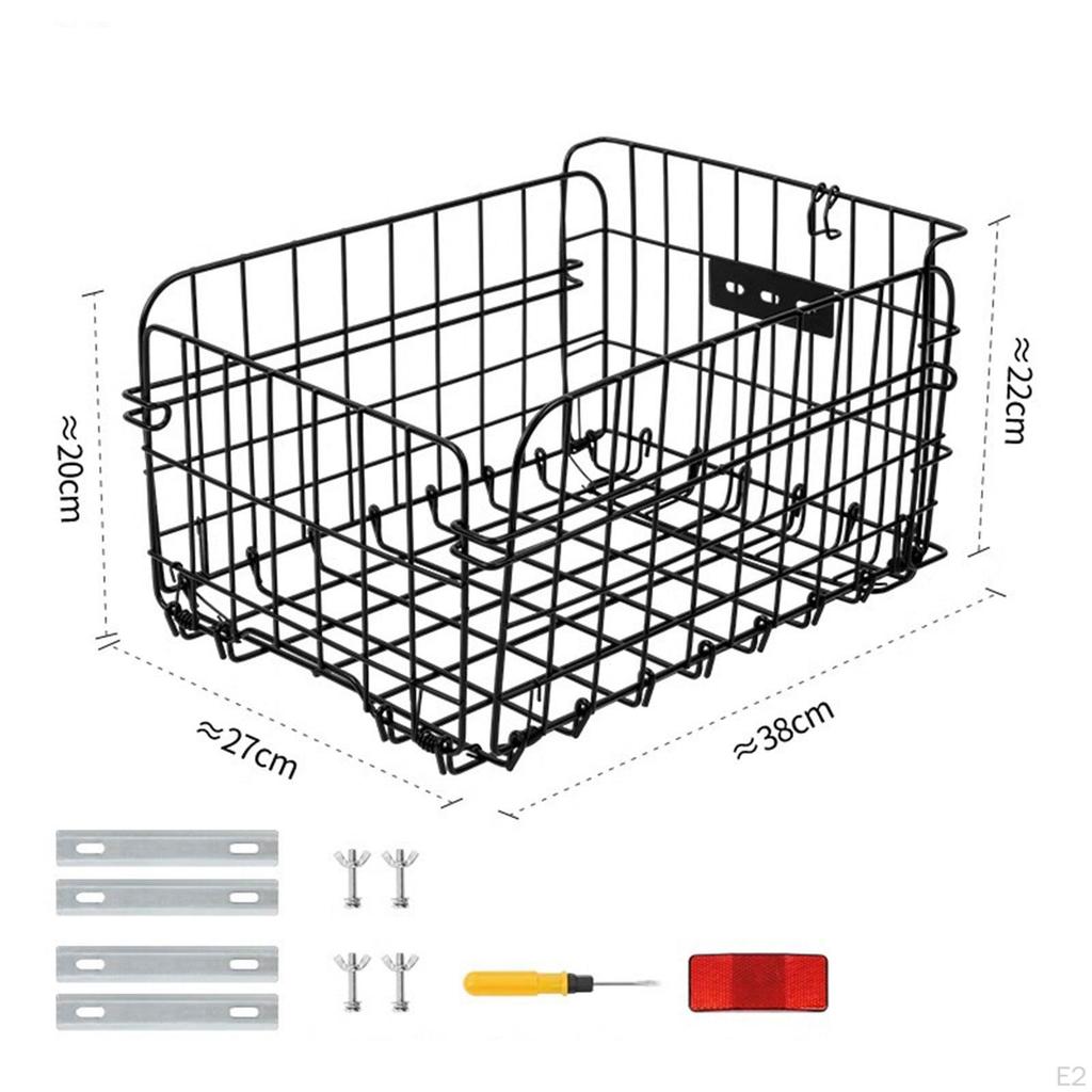 Bike Basket Rear Bicycle Cargo Bag Storage Foldable Rears Baskets for Biking