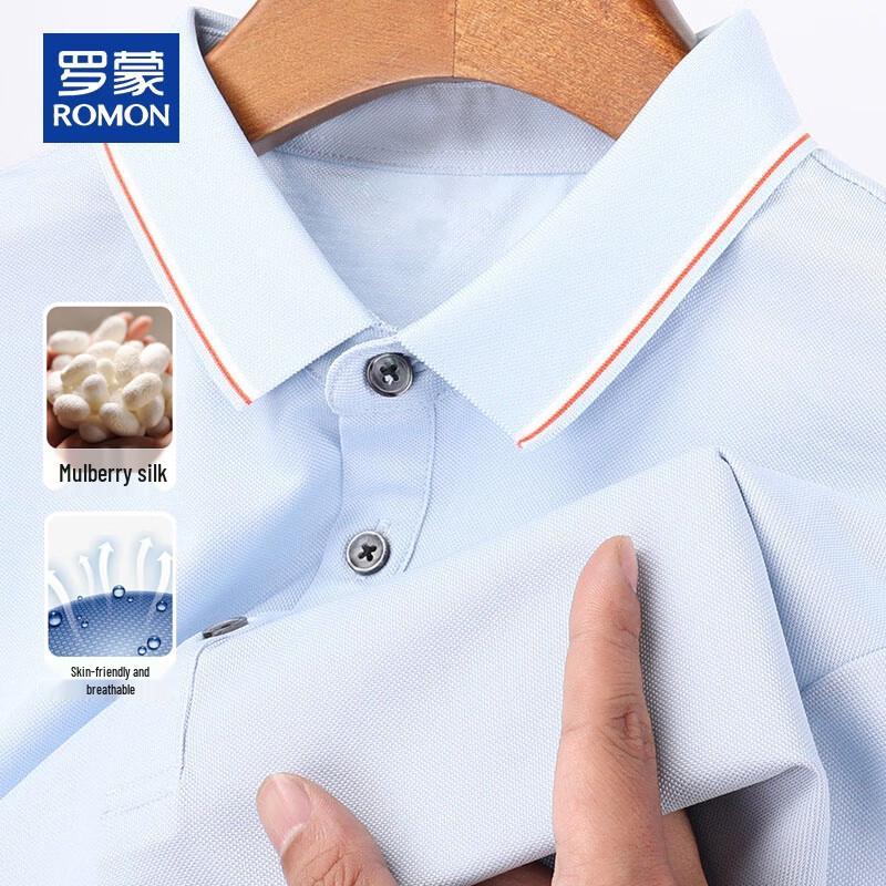 ROMON Men s Silk Blend Short Sleeve Polo Shirt 50/L