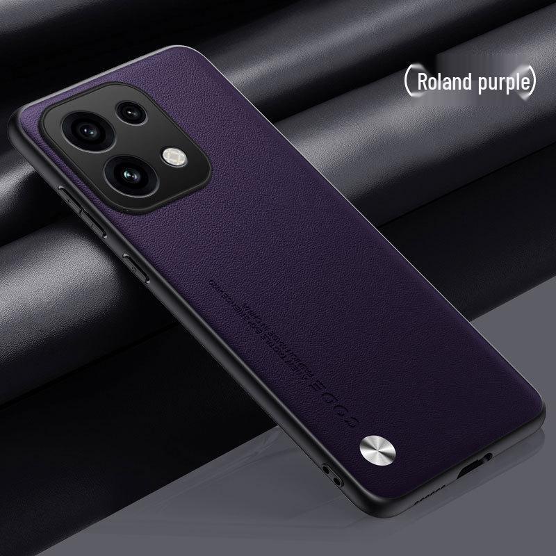 Reno16/16Pro Solid Color Business Leather Phone Case - Anti-Drop Protection