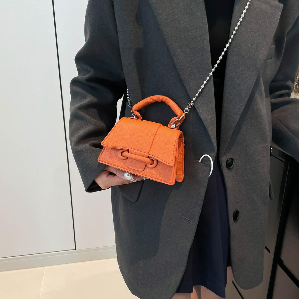 New Solid Color Simple Temperament Handbag for Women's Versatile One-shoulder Crossbody Bag Korean Version Retro Mini Bag