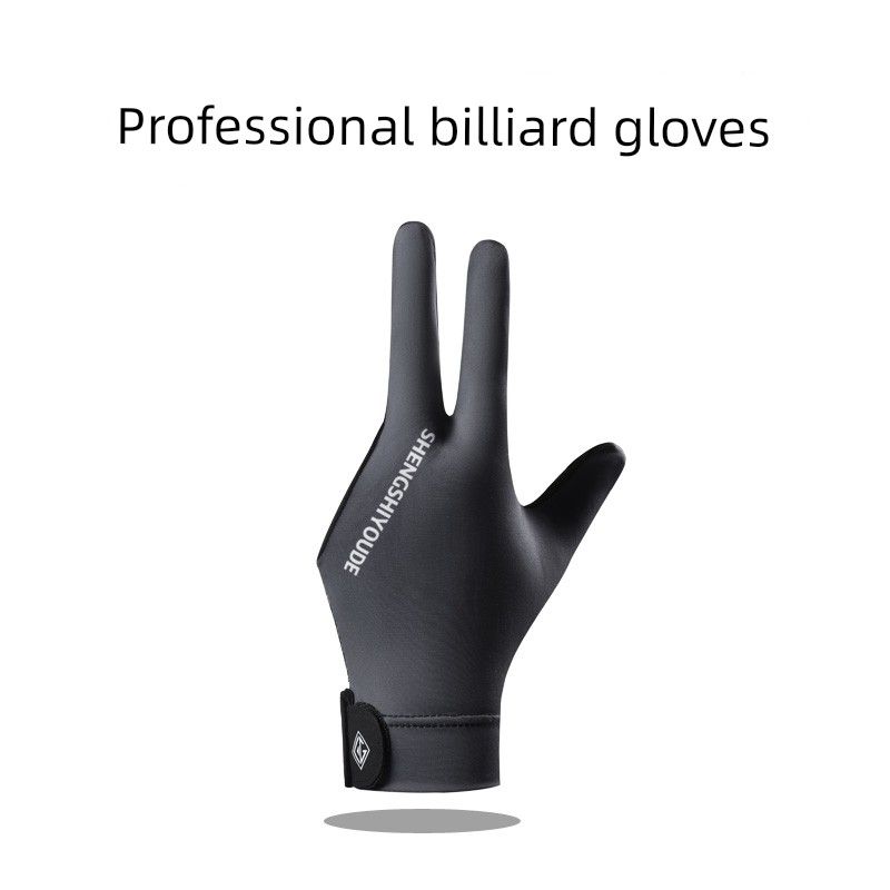 

Billiard Gloves Men s Ice Silk Breathable, Non-Slip, Wear-Resistant Three-Finger Gloves Women s Table Tennis Special Gloves Dark gray One size