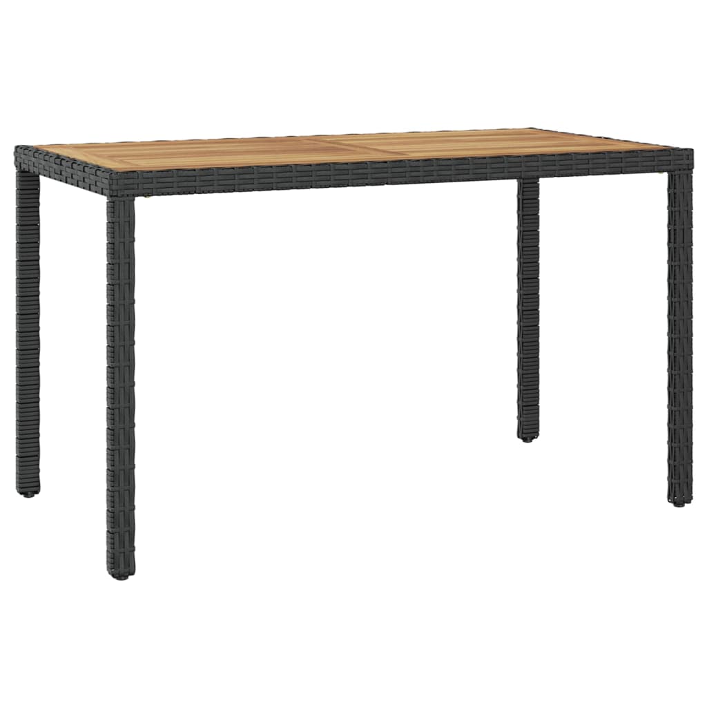 Garden Table Black and Brown 123 x 60 x 74 cm Solid Acacia Wood