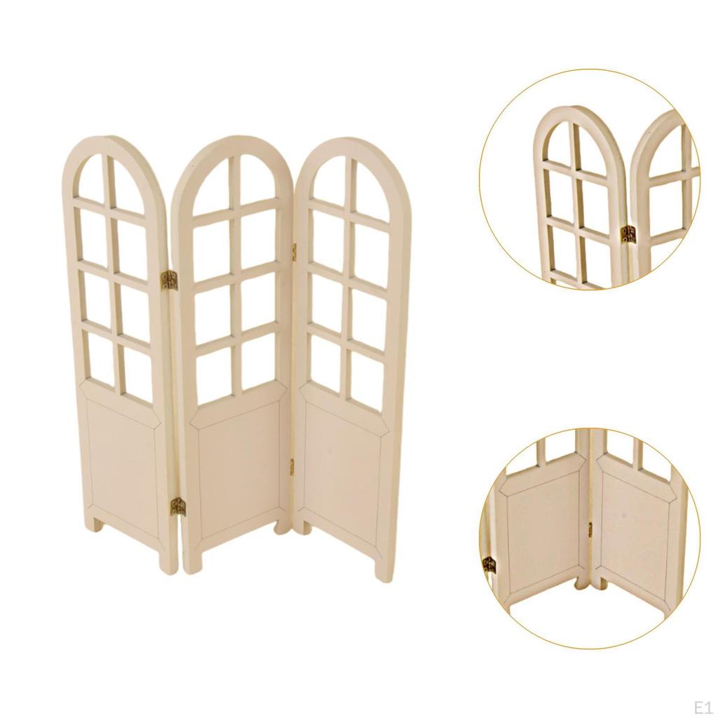 1:6 Puppenhaus Holz Paravent Puppenhaus Dekoration DIY Zubehör Retro Realistisch Miniatur