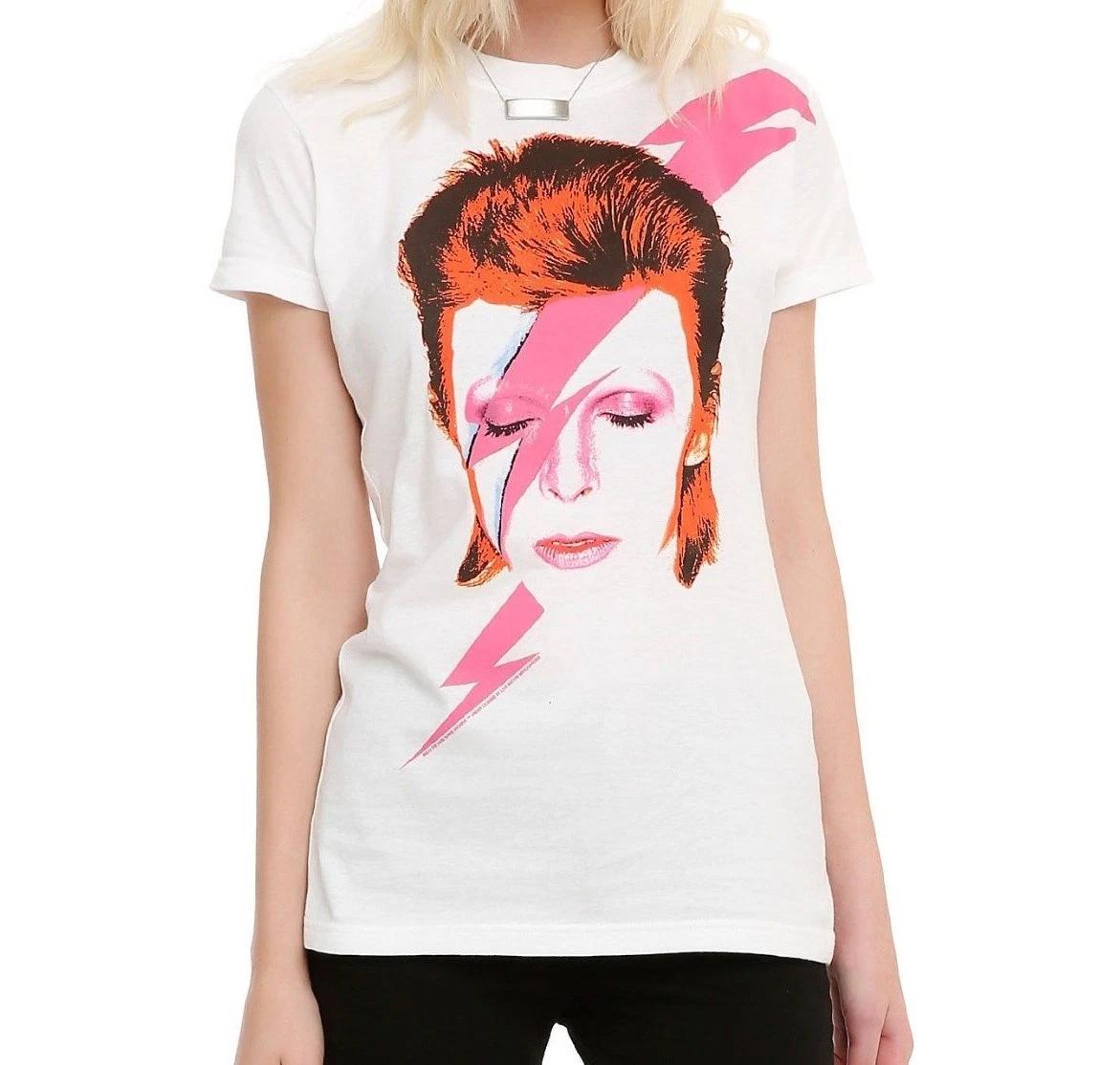 

David Bowie ALADDIN SANE Women s Girls Junior 100% Cotton T-shirt Mens Tees Top NWT Licensed & Official 3XL