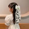 Sheer Ribbon Hair Bow Clip Flower Vine Tassels Ribbon Hair Clip Fashion Bow Hair Clip  Gifts