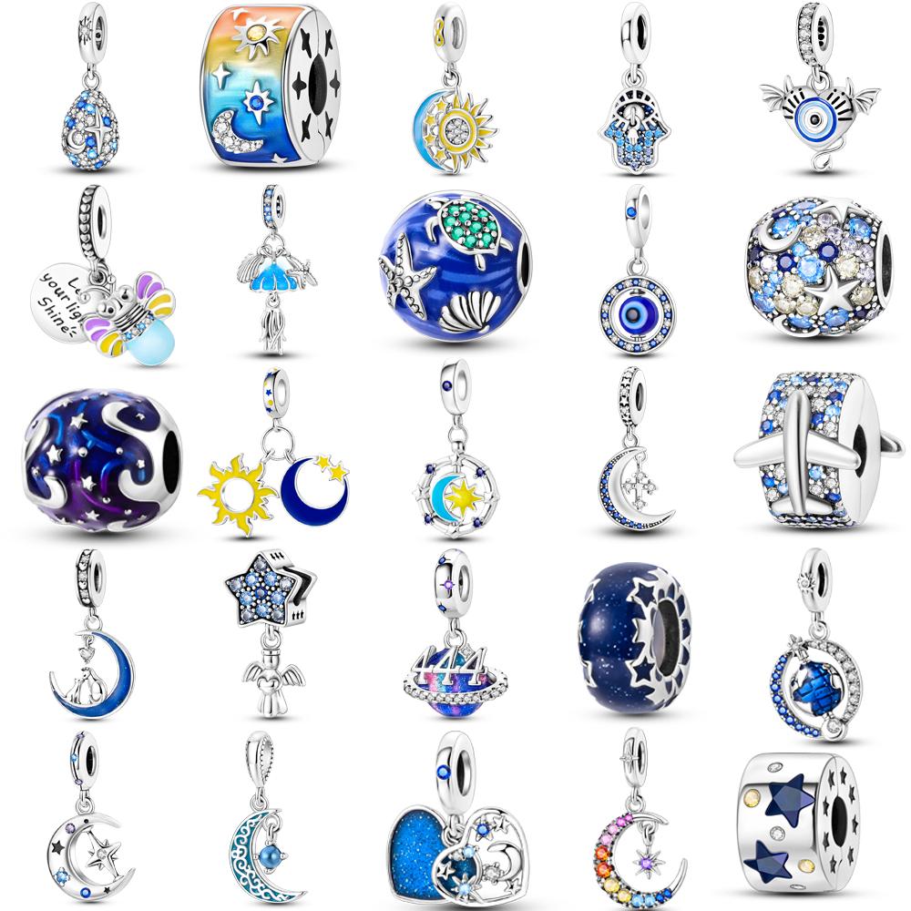 

Посеребренные синие летние подвески «Земля», «Солнце, Луна» подходят для оригинального браслета, ожерелья, самодельных бусин для изготовления ювелирных изделий