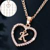 Customizable Love Pendant Necklace with Zircon 26 Letter Initial Jewelry for Men And Women