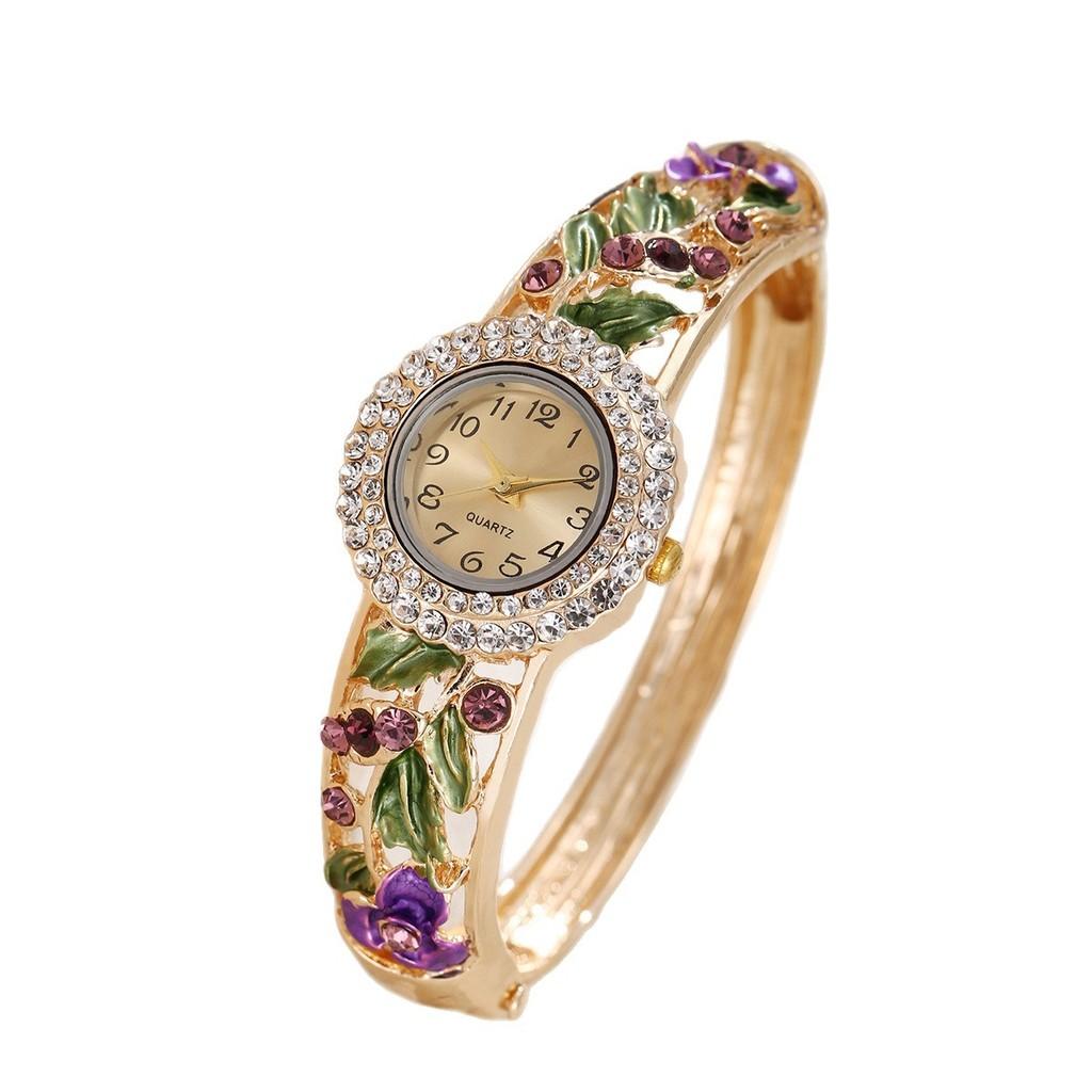 Ladies Fashion Alloy Quartz Watch With Diamond Decor For Daily Wear