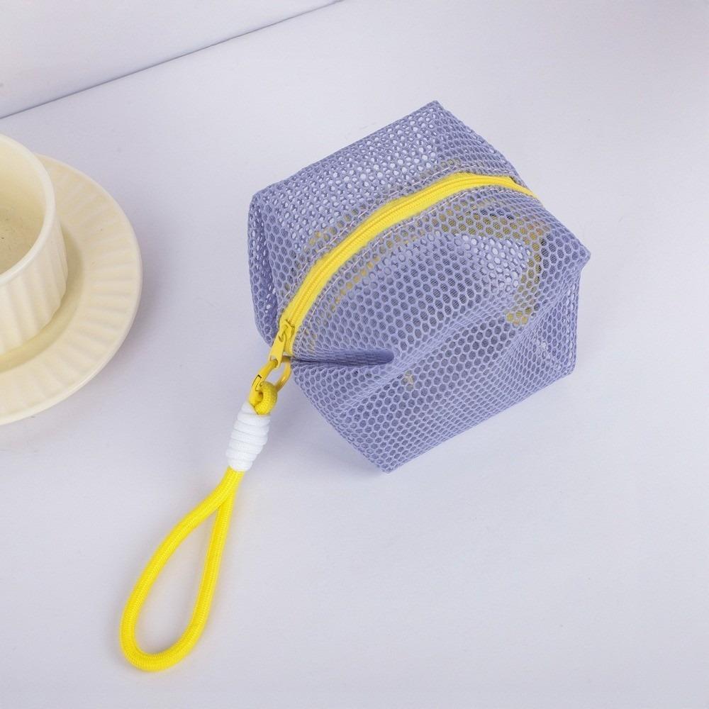 Durable Dopamine Color Cosmetic Bag Lightweight Mesh Large Capacity Storage Bag With Zipper Toiletry Bag Makeup Storage