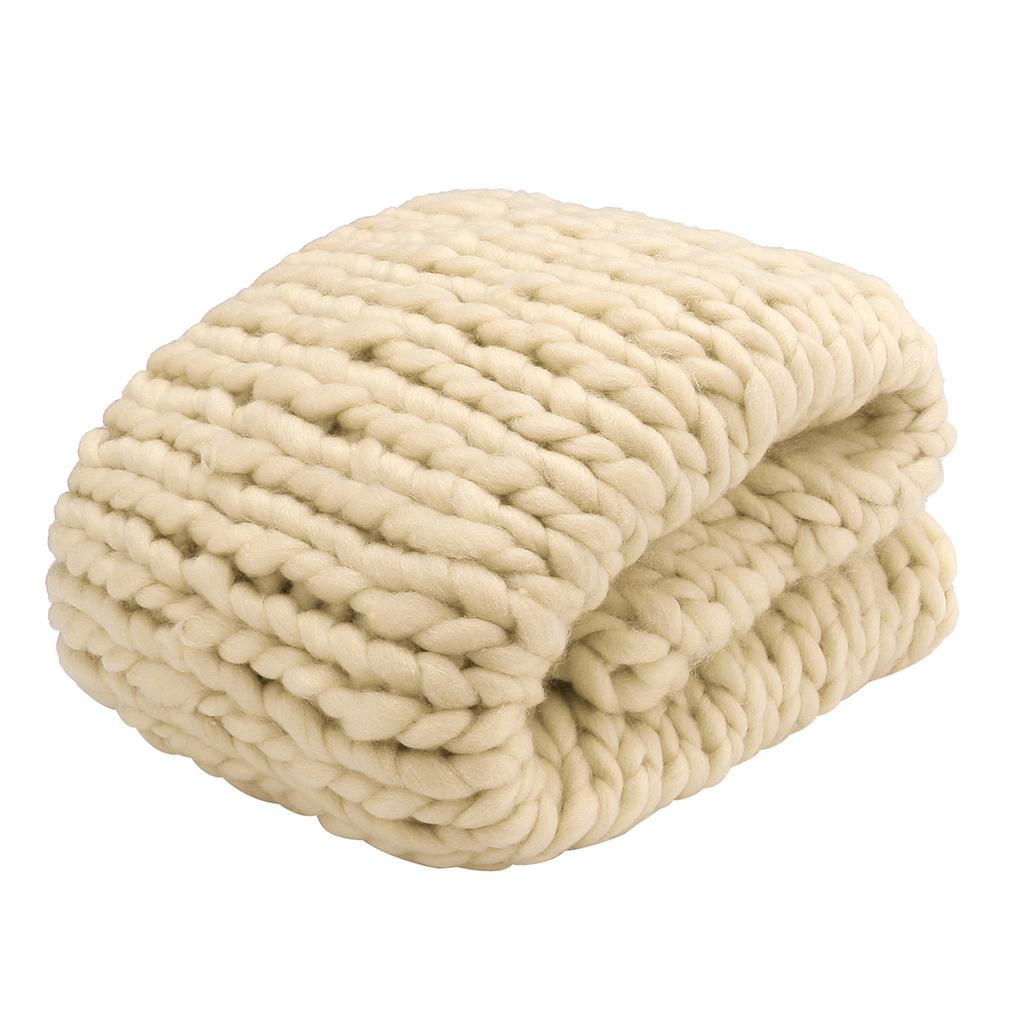 Handmade Thick Wool Blanket Knitted Throw Large Soft Bed Home Sofa Bedspread