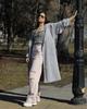 Waisted Trench Coat CLEW 230604 S Gray