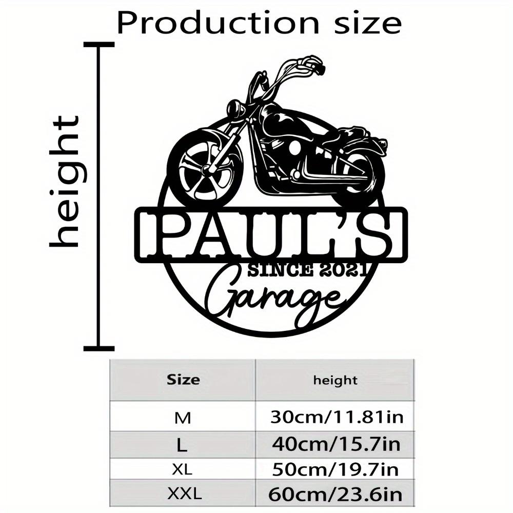 Retro Motorcycle Metal Wall Sign Personalized Garage Decor Art