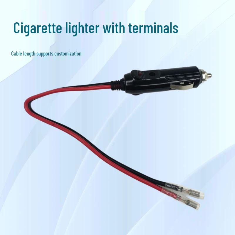 Cigarette Lighter Plug Extension Cable with Bullet Terminal and Customizable Length