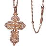 Rose Gold Italian Craftsmanship Exquisite Lace Zircon Cross Necklace Jewelry Gifts for Women
