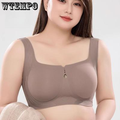 Seamless Bra Women's Vest Bra Plus-size Underwear Women's Thin Lactation Gathering and Anti-sagging Bra Push Up Bra