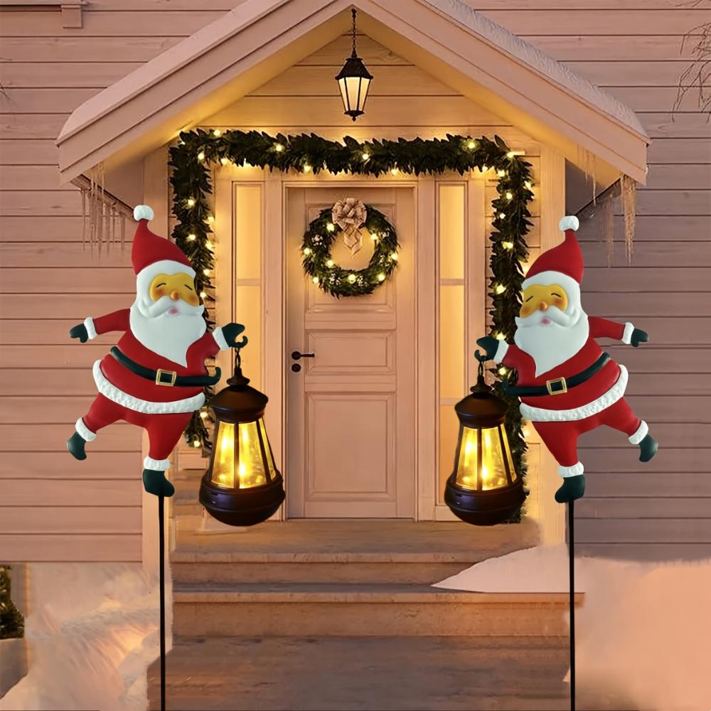 Solar Christmas Lights - IP44 Santa LED Garden Decoration,Garden, Lawn Lighting, Suitable for Outdoor,Suitable for Christmas and Halloween Decorations