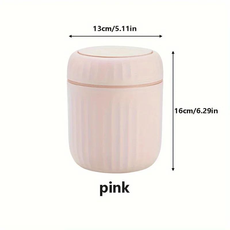 Luxury Press Top Mini Trash Can with Lid Small Plastic Waste Bin for Office Living Room Bedroom Study Kitchen Desktop