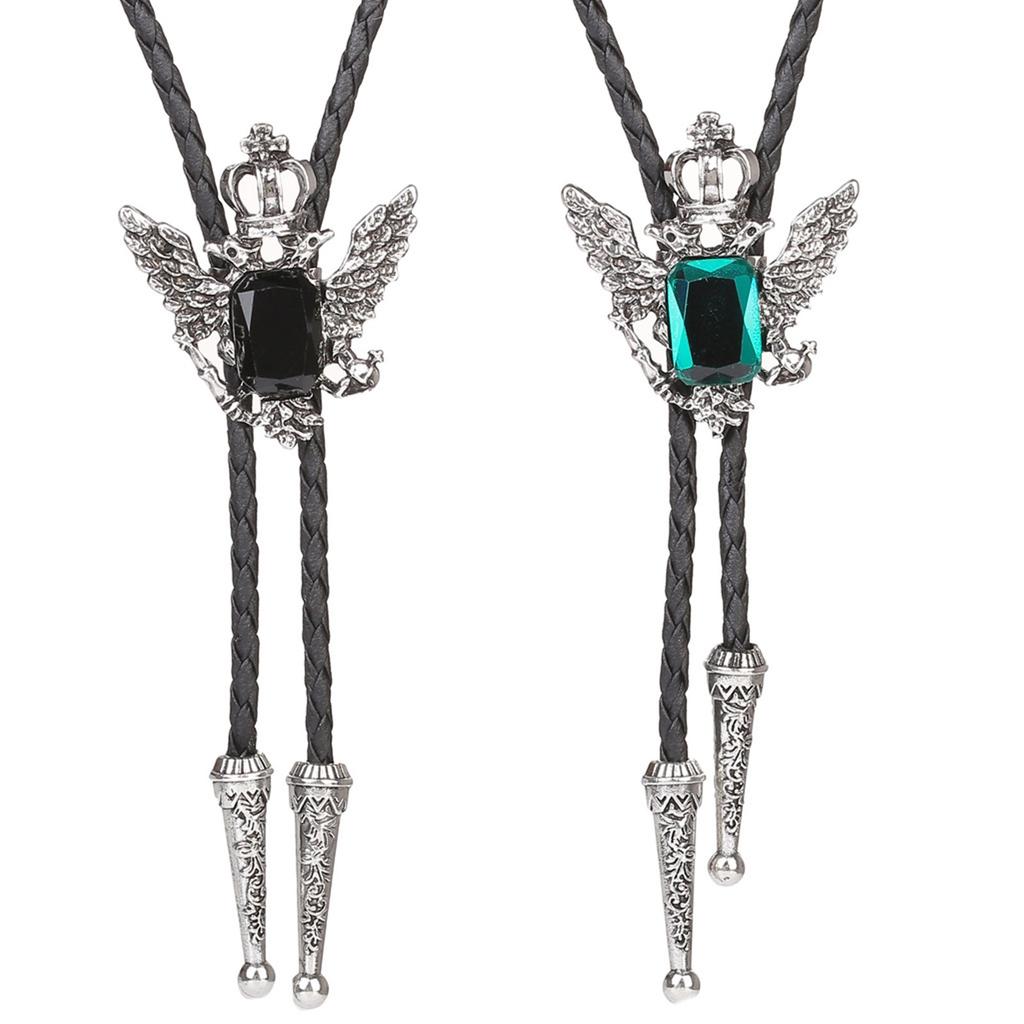 Bolo Tie for Men Carnival Western Necktie Eagle&Gemstones Buckle Bolo Tie for Shirt Sweater Decorative Necktie for Men
