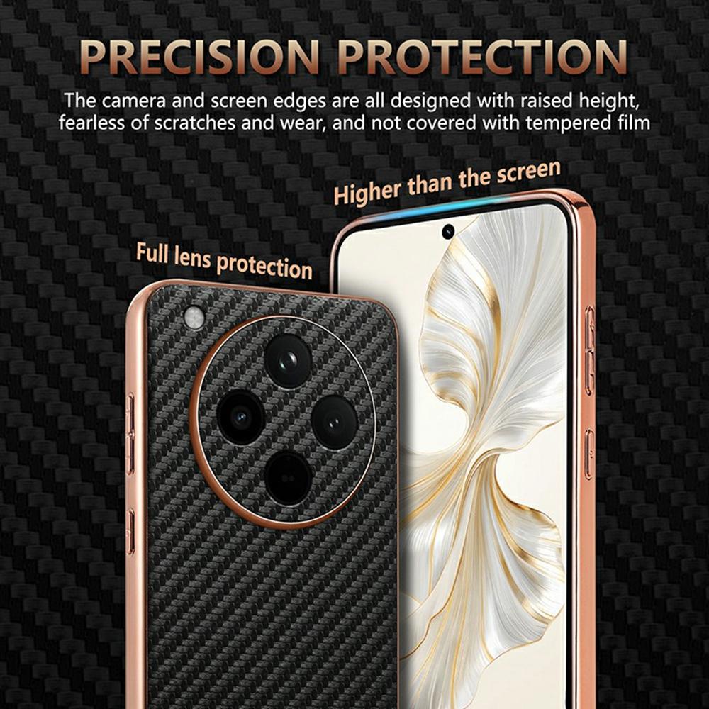 AZNS For Oppo Find X8s+ 5G Case Electroplating Carbon Fiber Texture PU + TPU Phone Cover