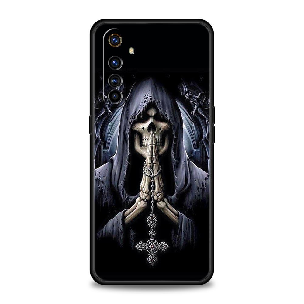 Skull Skeleton Grim Reaper Case For Realme 12 11 10 9 8 5G 7 6 GT5 GT3 GT2 Pro Plus C21 C25 C35 Realme GT Neo 2 3 3T 5 Cover