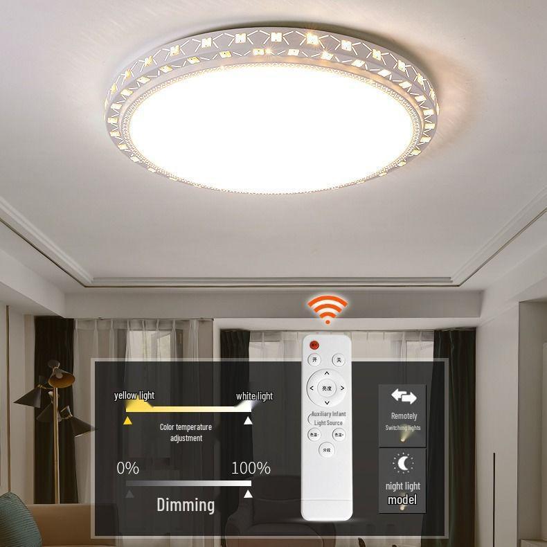 LED Ceiling Light: Simple, Atmospheric Round Fixture for Living Room, Dining Room, Study, and Bedroom.