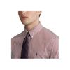 Polo Ralph Lauren Ss24 Pánská košile s dlouhým rukávem z popelínu s výšivkou pruhovaného loga poníka bordó 710767330-013