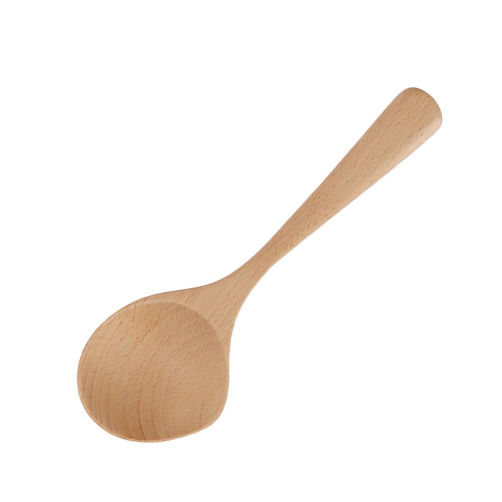 Wooden Soup Spoon Fine Polishing Handcrafted High Temperature Resistant Long Handle Wooden Spoons for Restaurant
