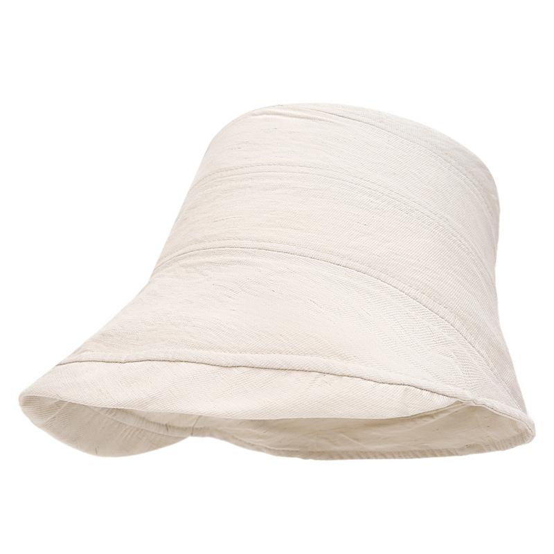 

Cotton Linen Fisherman Hat Women s Summer Outdoor Sunscreen Breathable Sunshade Pot Hat Sun Hat бежевый
