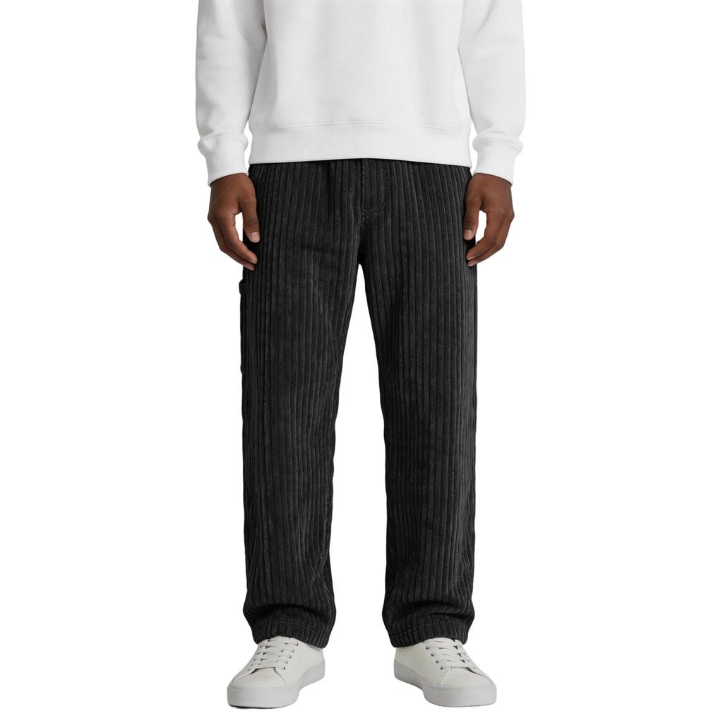 Corduroy Loose Fit Pants for Men Relaxed Trousers with Utility Pockets Father Day Gifts My Orders Comfortable Design