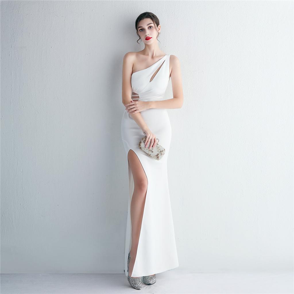 Fold Bead Craft Toast Suit Long Shoulder Thank You Banquet Slim Fish Tail Skirt Wedding Car Model Exhibition