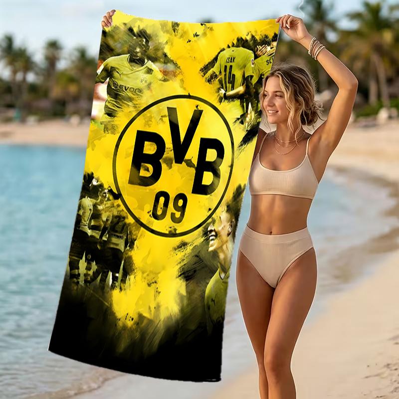 Beach Towel with Borussia Dortmund Pattern - Soft,absorbent,machine Washable Lightweight&Modern,swimming,Travel Essentials
