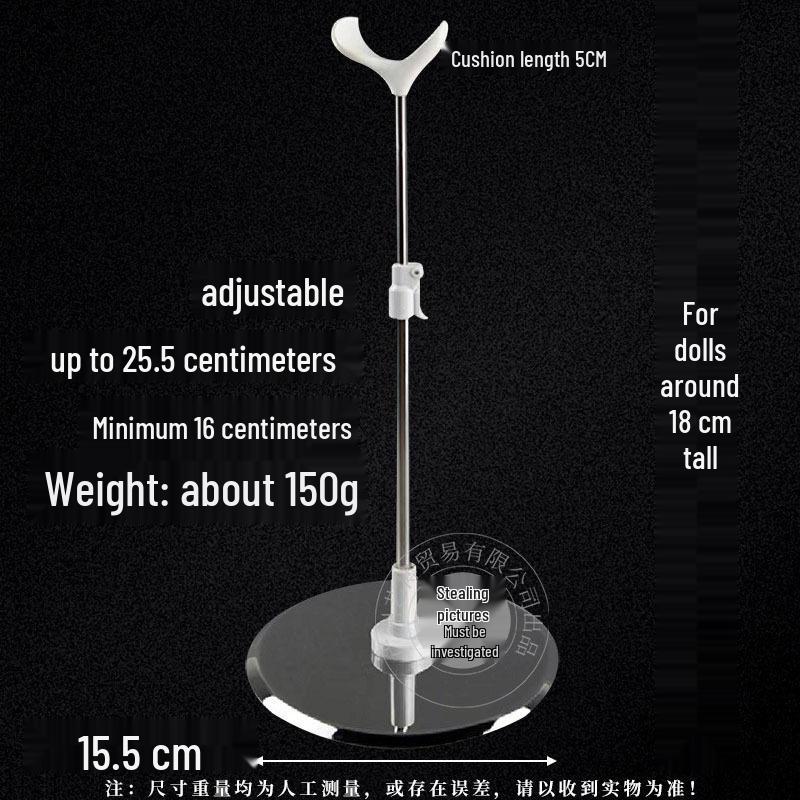 Adjustable Stainless Steel Doll Stand for 30cm to 60cm BJD Dolls with Multiple Support Points