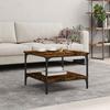 Tavolino Rovere Affumicato 55x55x40 cm Legno Ingegnerizzato