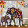 India Elephant Shower Curtains Colorful Mandala Bohemian Bathroom Curtain Waterproof Polyester Fabric Bathtub Screen With Hooks