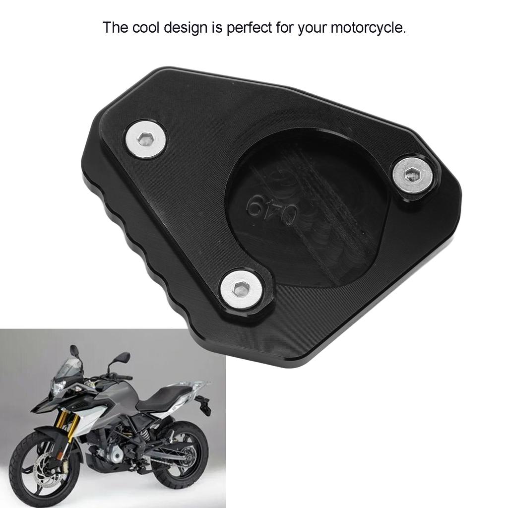 Motorcycle Kickstand Extender Pad Support Plate Aluminium Alloy Replacement for G310GS 2017‑2018Black